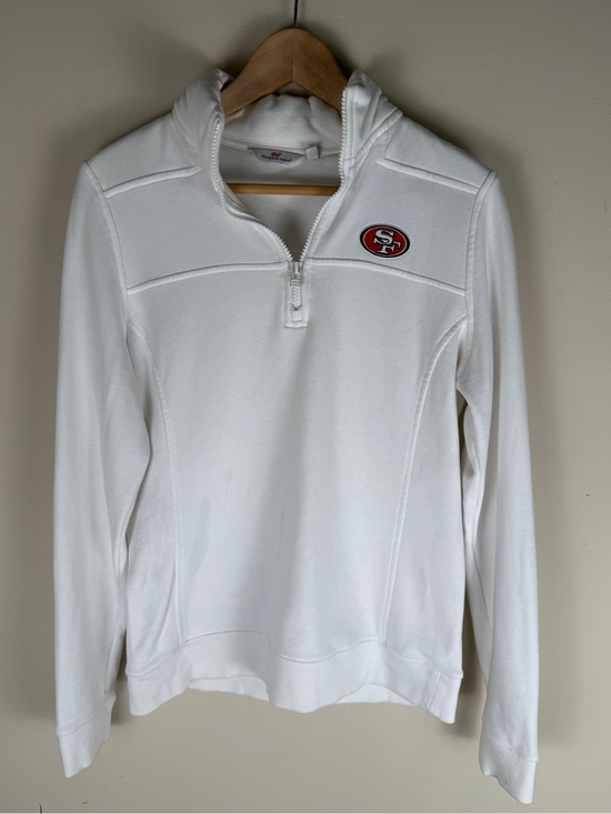 Vineyard Vines Tops - Vineyard Vines Women's San Francisco 49er's White 1/4 Zip Sweatshirt NFL EUC SM